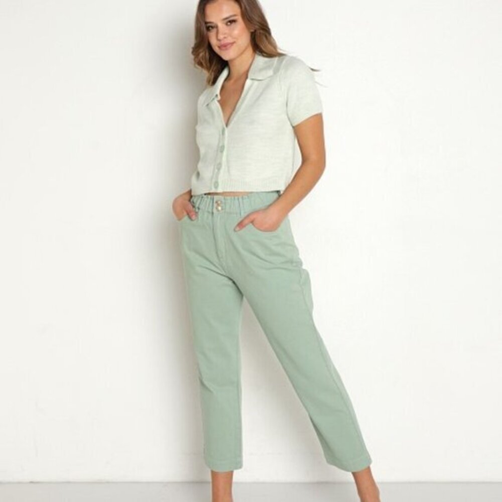 NWT Show Me Your Mumu Womens Emilia Mom Jeans Sage Denim Mom Jeans Size Medium
